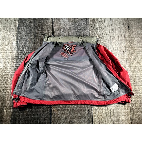 Volcom Red Jacket with Gray Hood - Picture 10 of 12